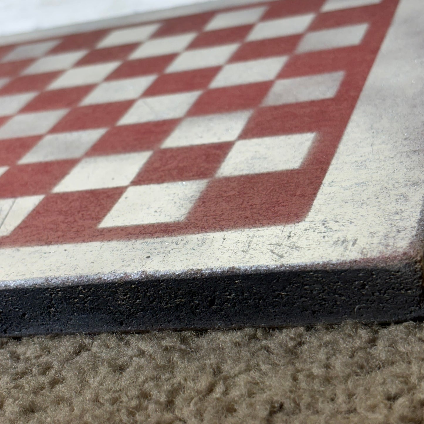 Chrome Red - Painted Chess Board