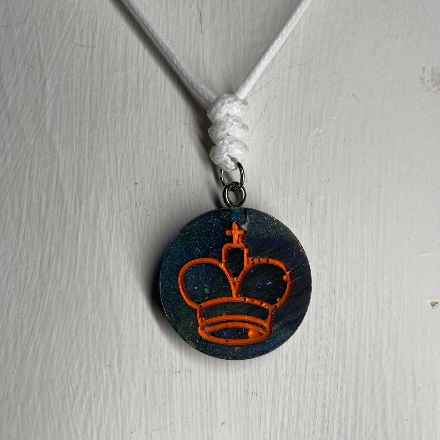 Royal Orange - Handmade Resin Chess Necklace
