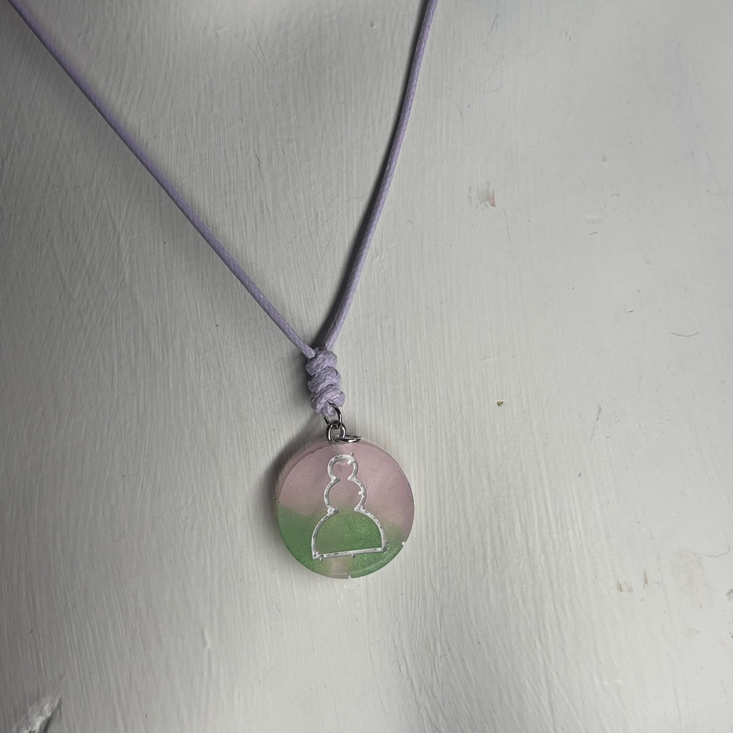 Fantastic Pink Pawn - Handmade Resin Chess Necklace