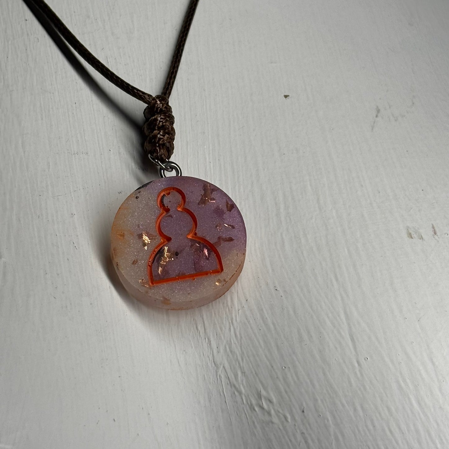 Royal Purple Pawn - Handmade Resin Chess Necklace