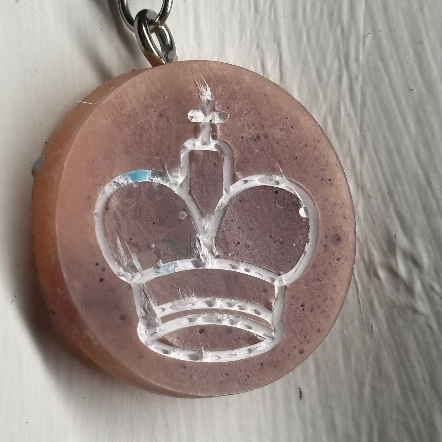 Coffee Brown King - Handmade Resin Chess Necklace