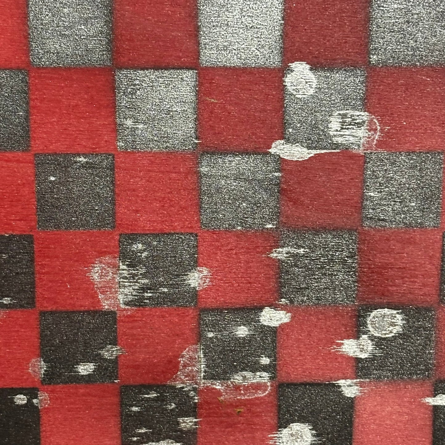 Red Chrome Silver - Painted Thin Wooden Chess Board