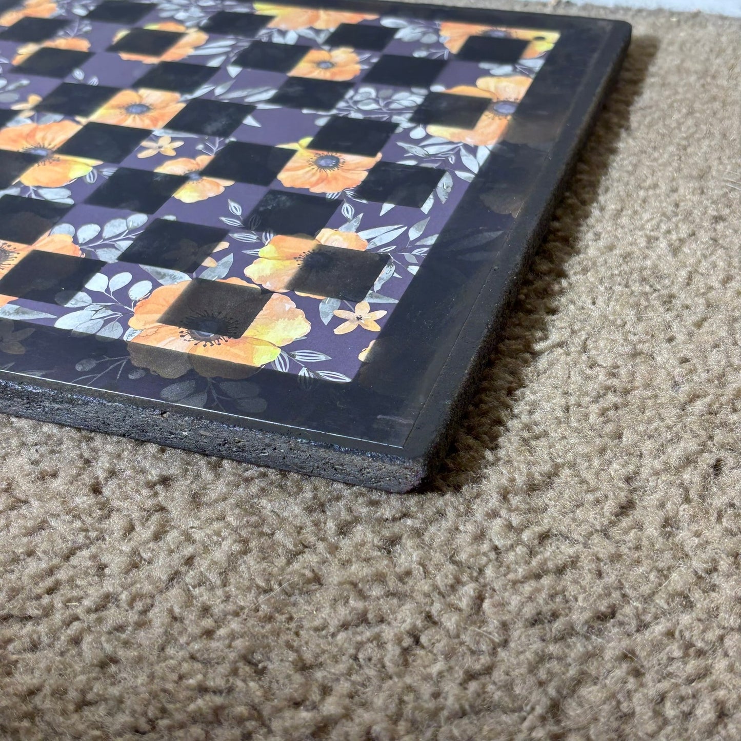 Vintage Blossom Flowers - Scrapbook Chess Board