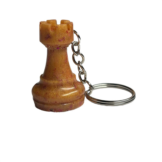 Royal Orange Rook - Handmade Resin Keychain