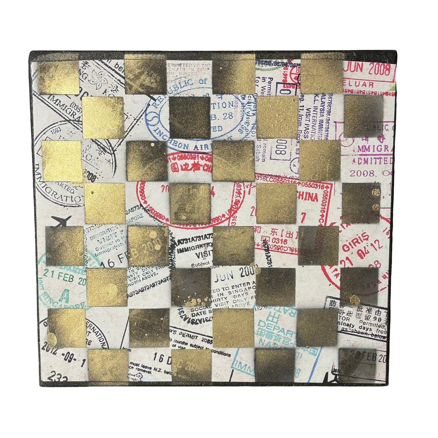 Postcard Pattern - Scrapbook Chess Board