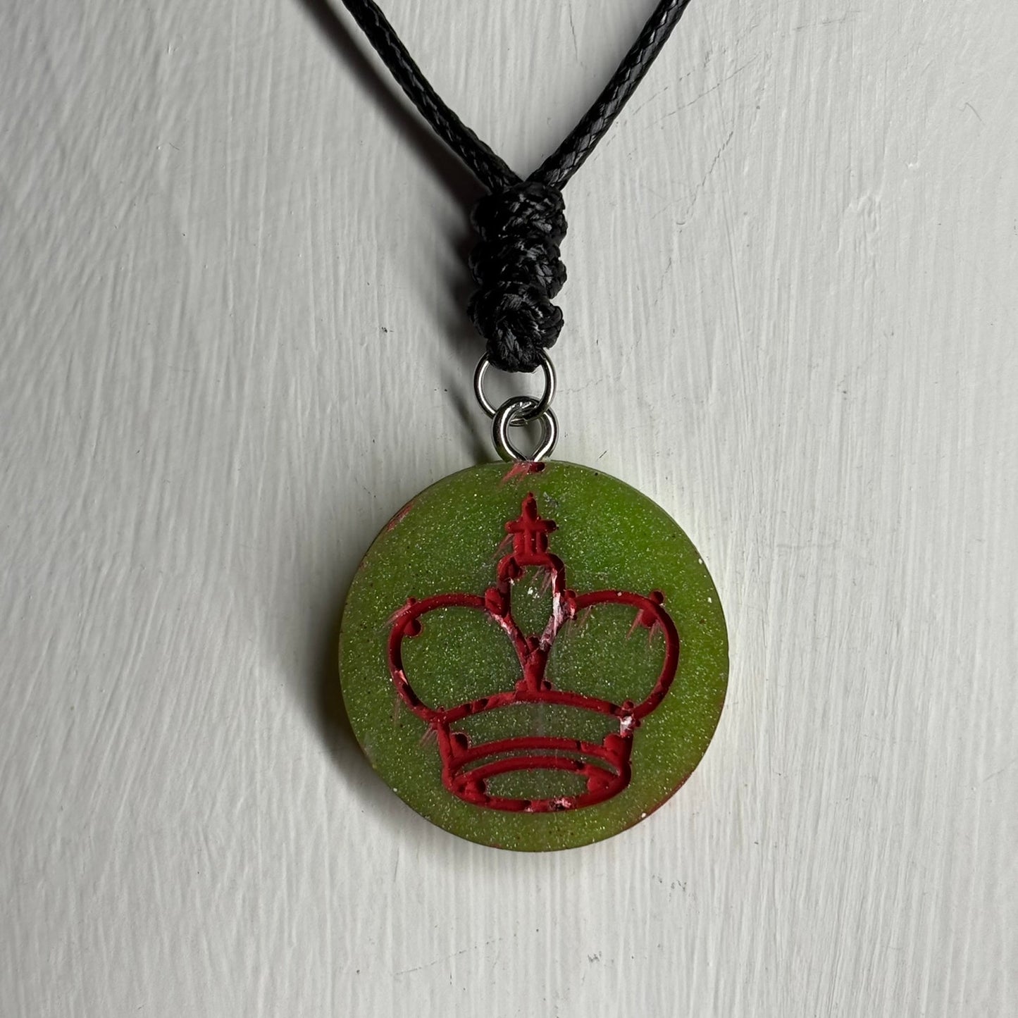 Christmas Colors King - Handmade Resin Chess Necklace