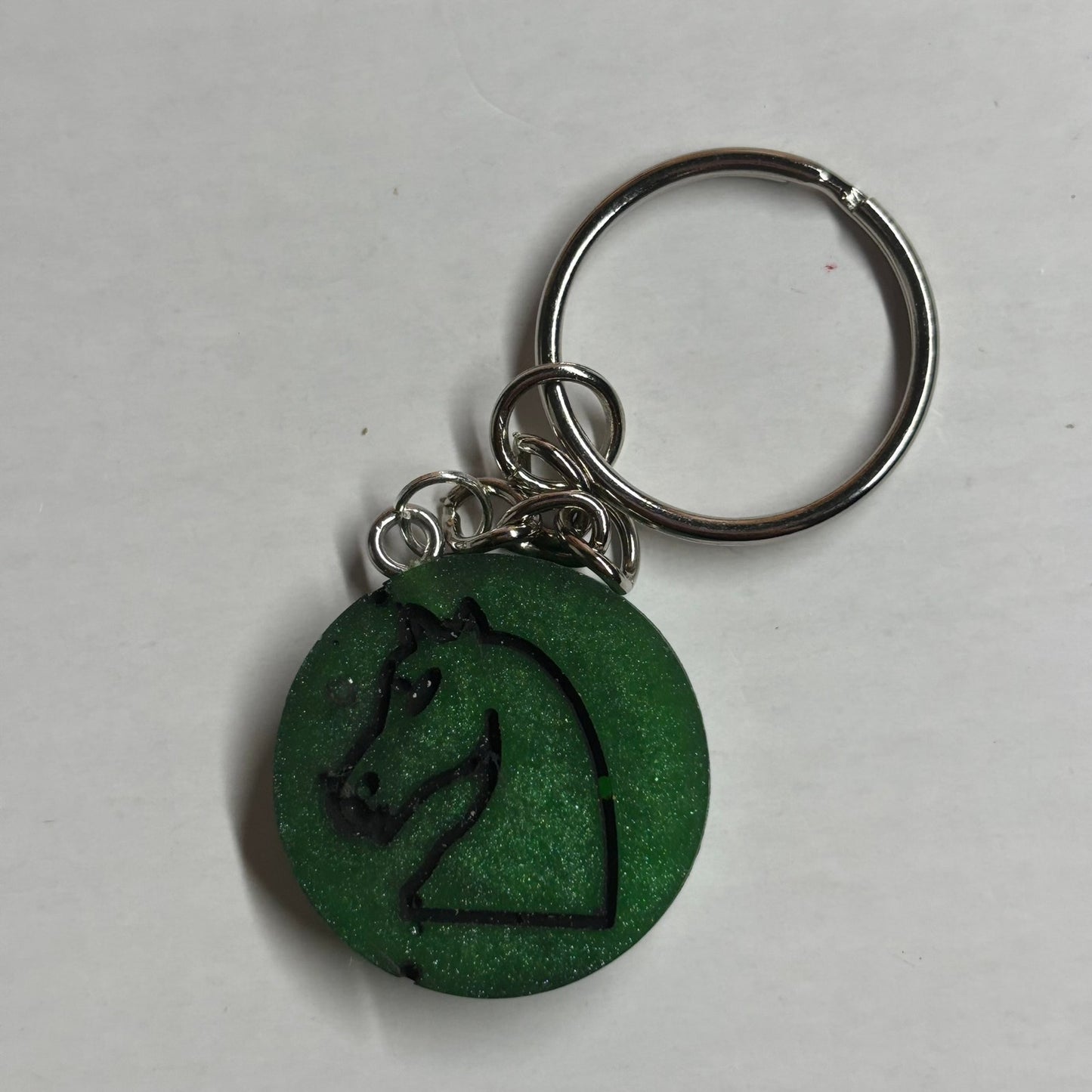 Dark Green Knight - Handmade Resin Keychain