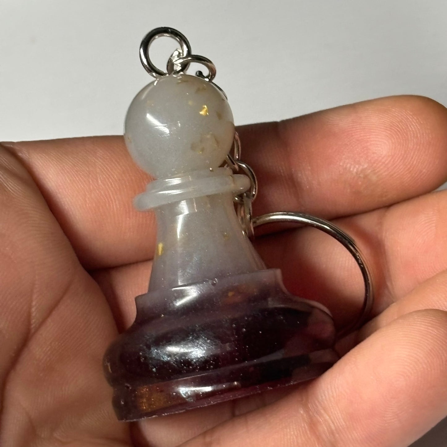 Violet Bottom Crystal Pawn - Handmade Resin Keychain - Large Edition