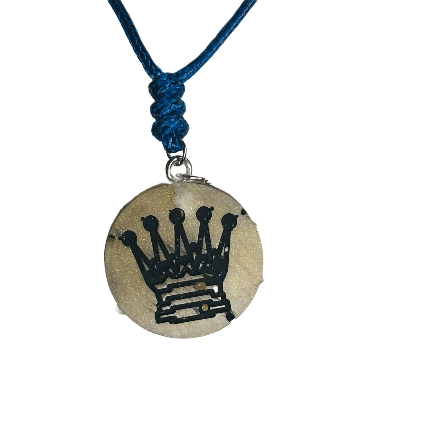 Tan Yellow Queen - Handmade Resin Chess Necklace