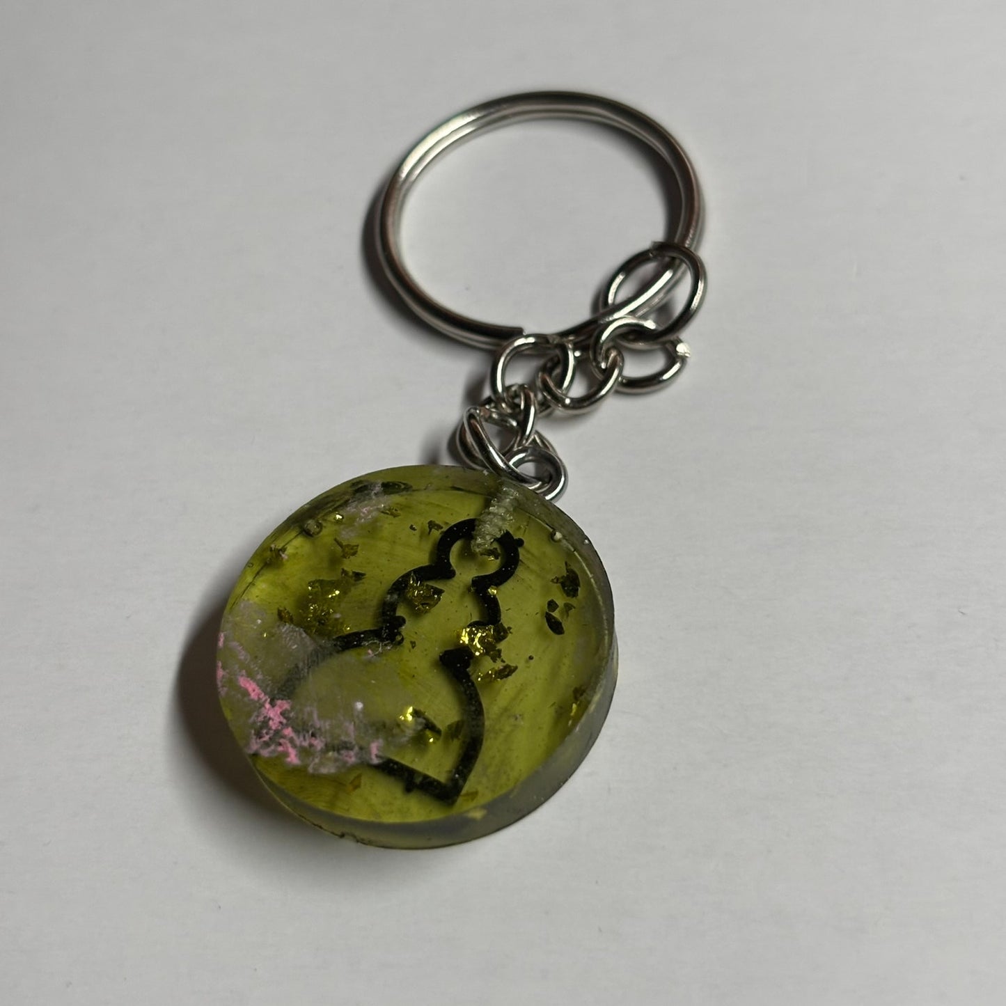 Lime Green Translucent Pawn - Handmade Resin Keychain - Flat Edition