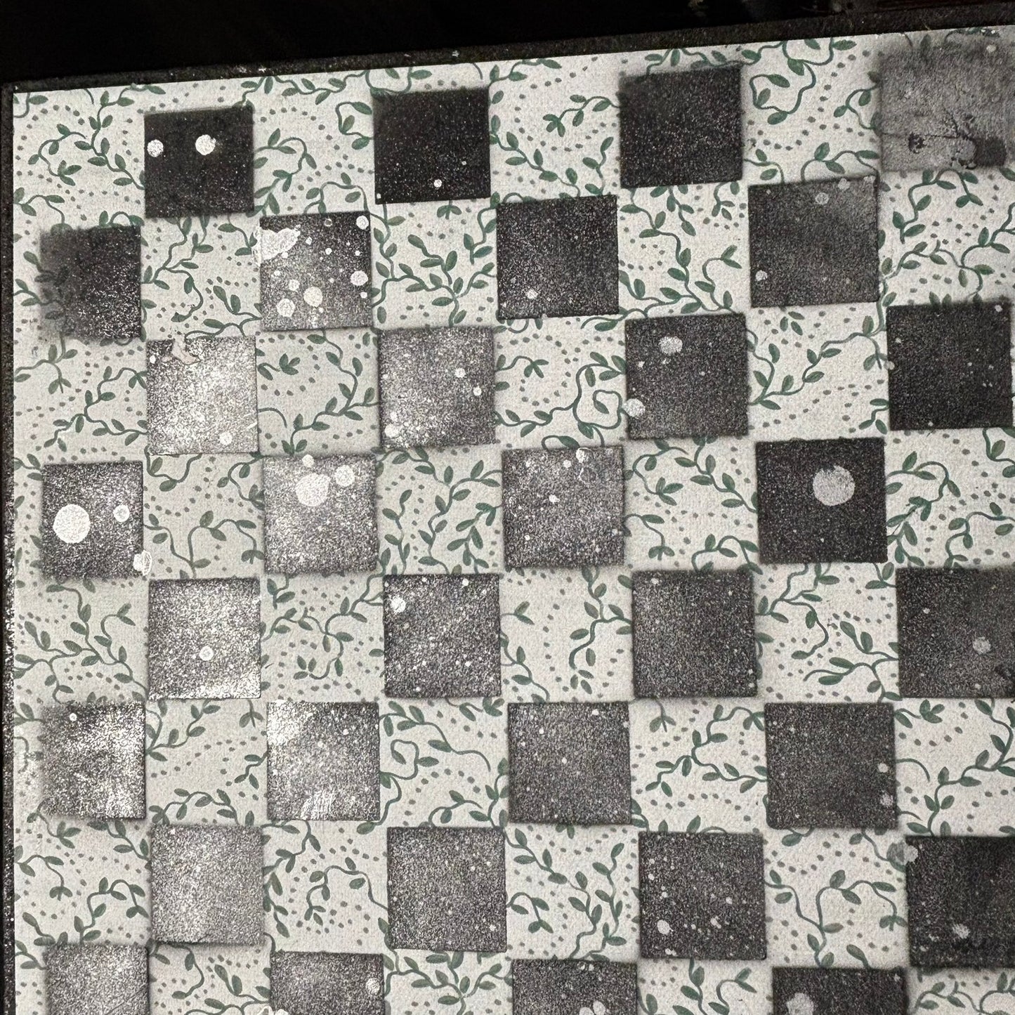 Vintage Chrome Mist - Scrapbook Chess Board
