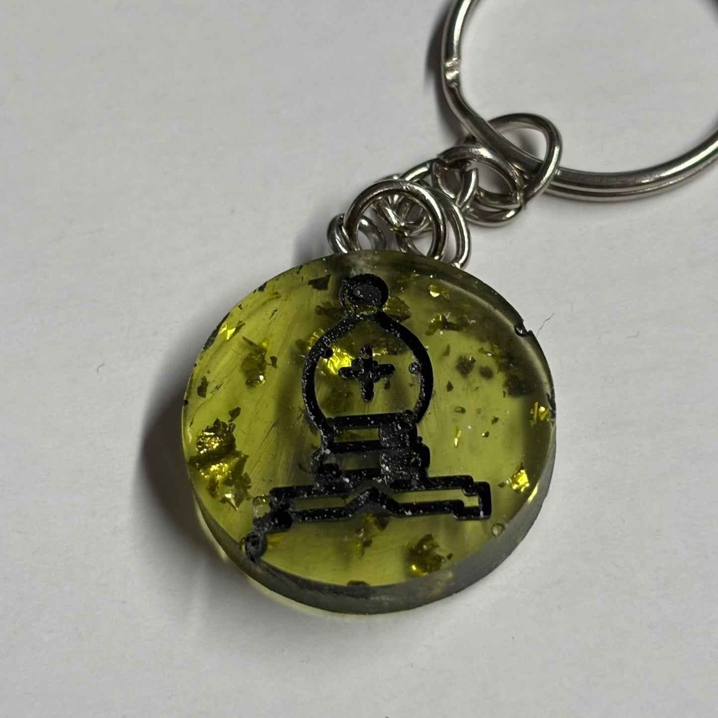 Forest Green Bishop - Handmade Resin Keychain