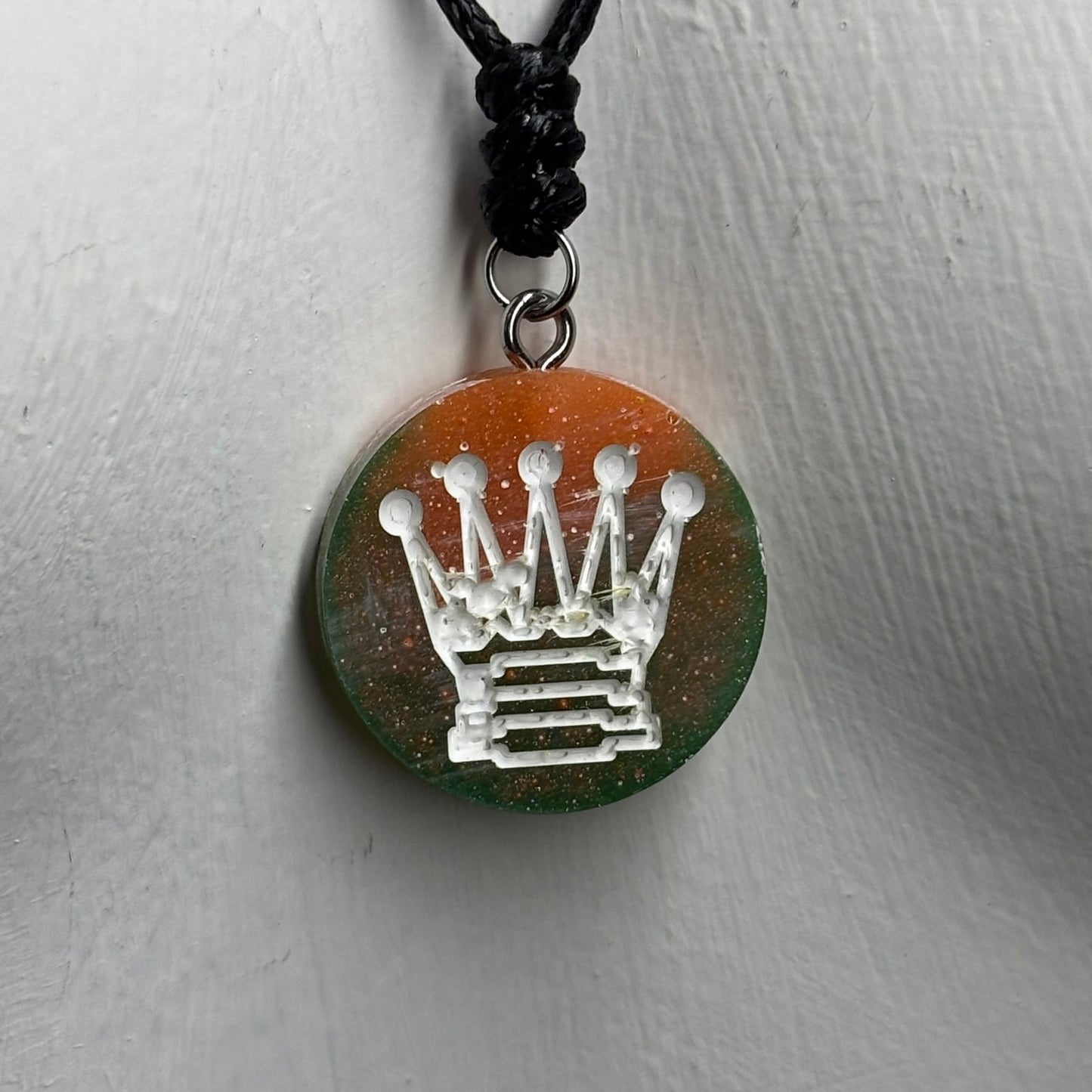Sun Top Queen - Handmade Resin Chess Necklace