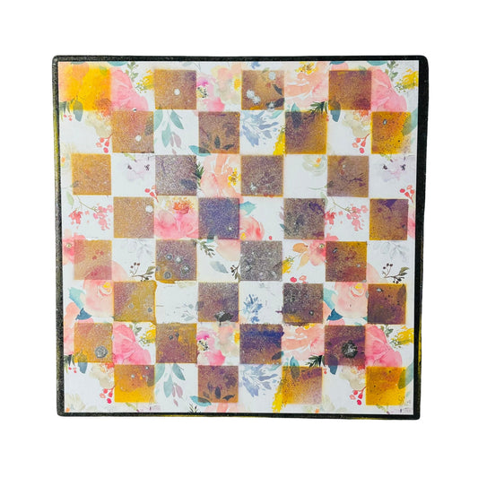 Yellow & Purple Flowers - Scrapbook Chess Board