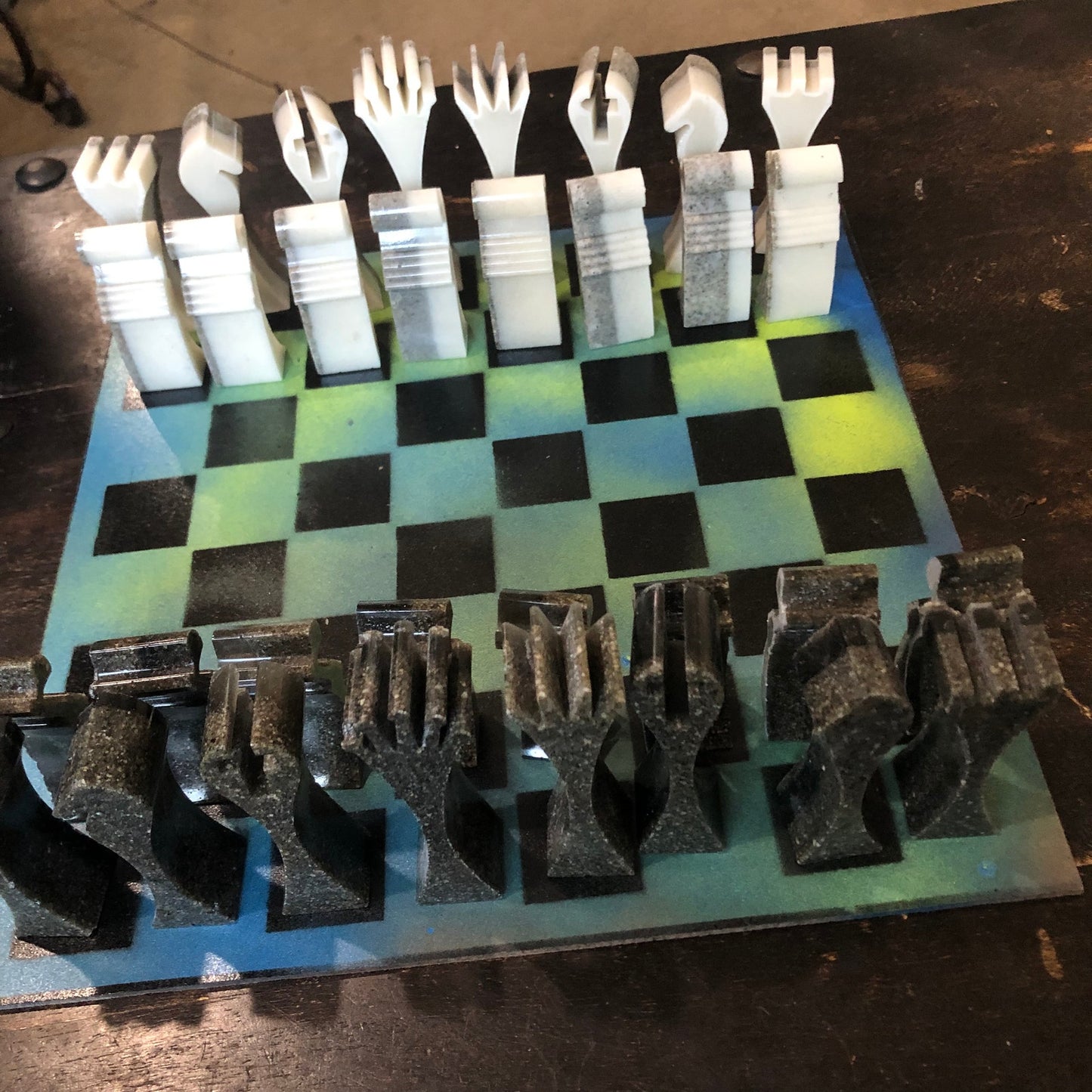 Cosmic Green - Painted Chess Set