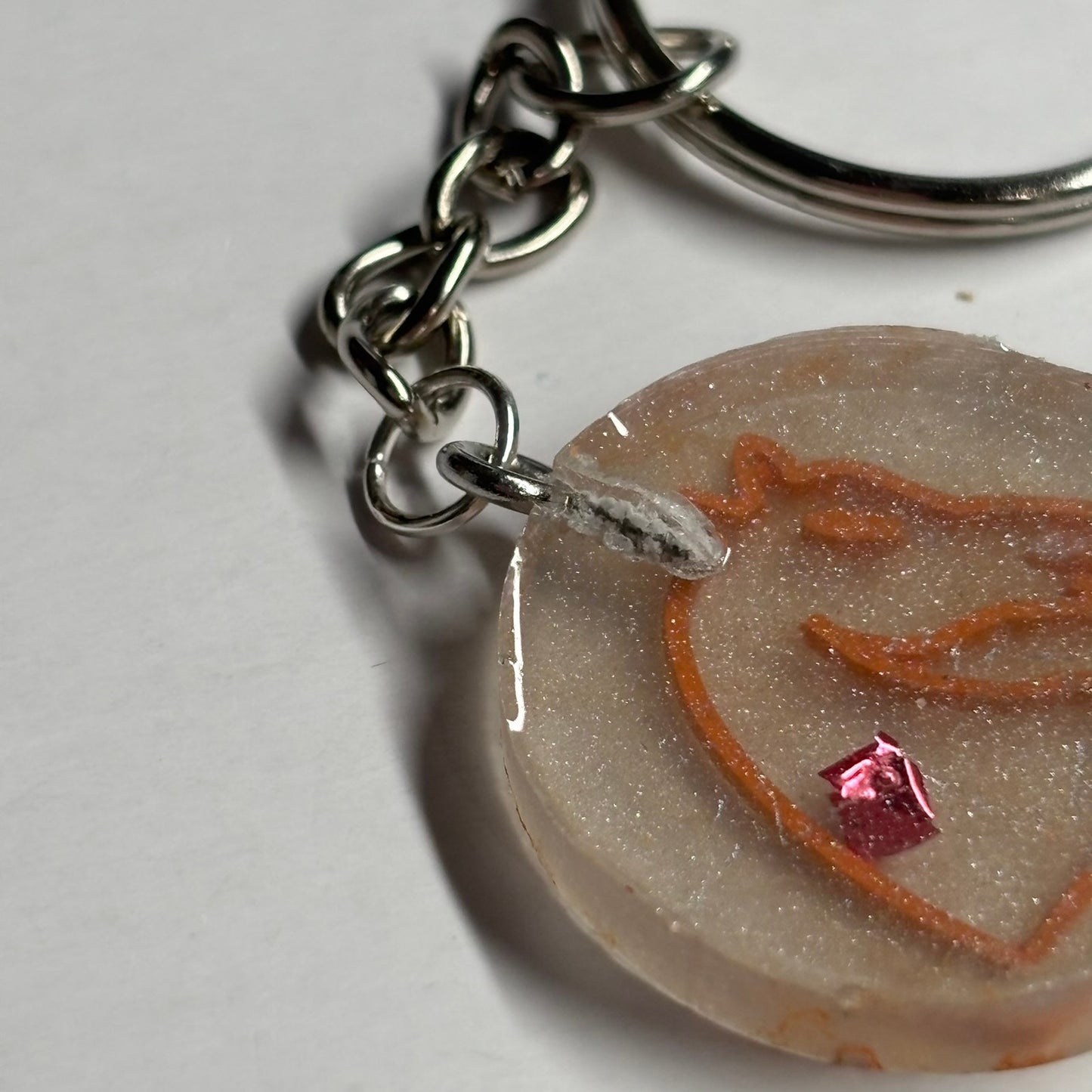 Iced Orange Knight - Handmade Resin Keychain