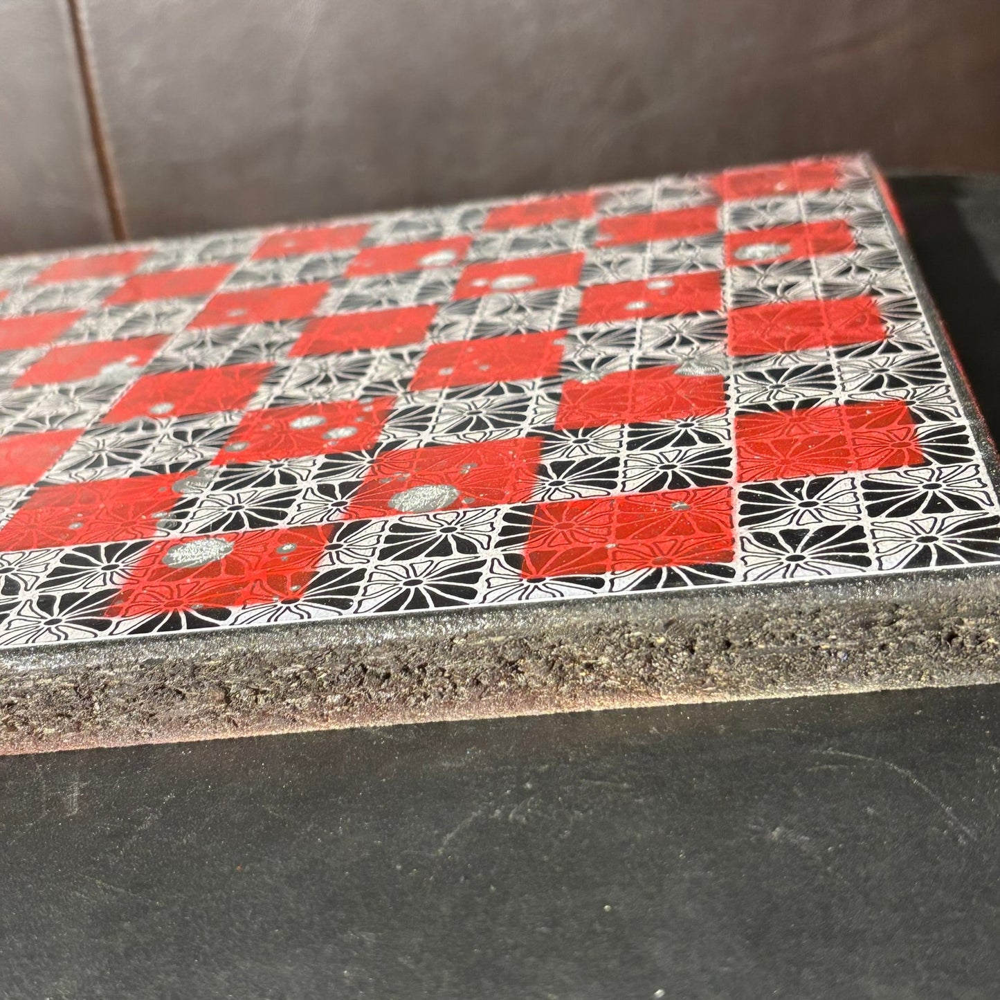 Vintage Shining Red - Scrapbook Chess Board
