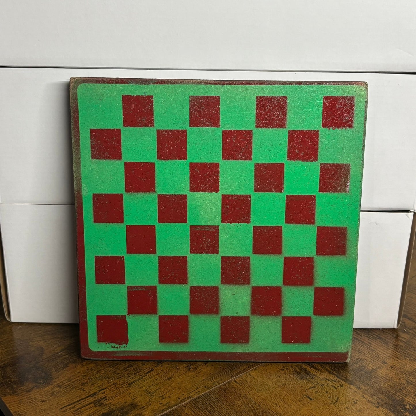 Green Red - Painted Double Sided Chess Board