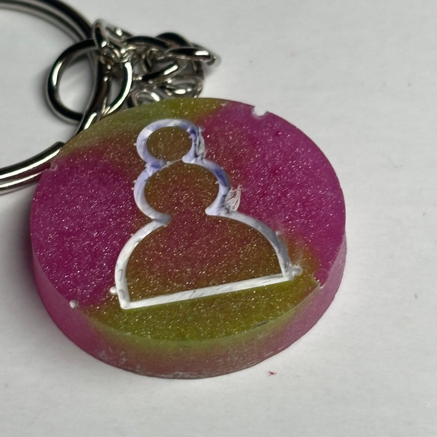Pink Green Pawn - Handmade Resin Keychain