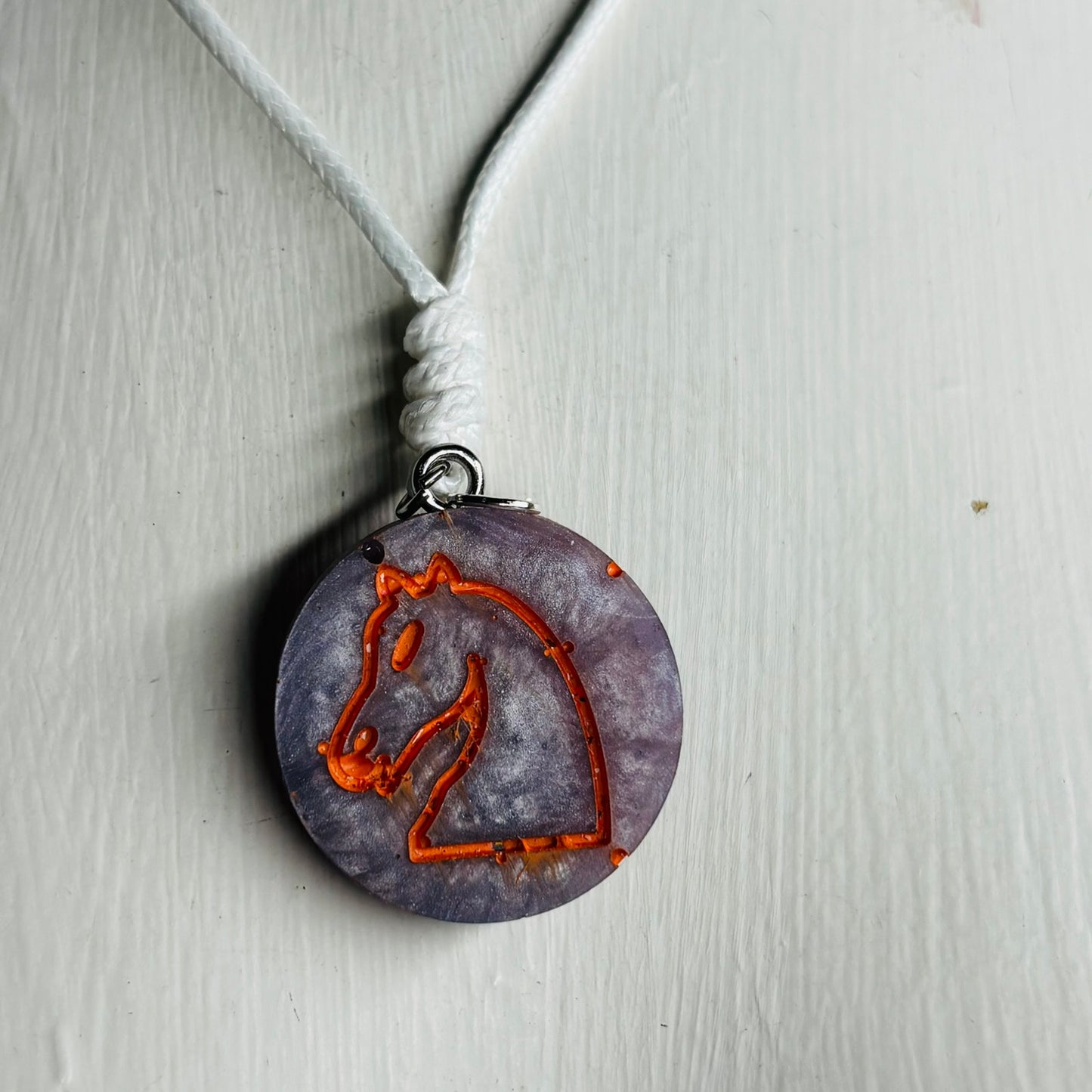 Starlight Knight - Handmade Resin Chess Necklace