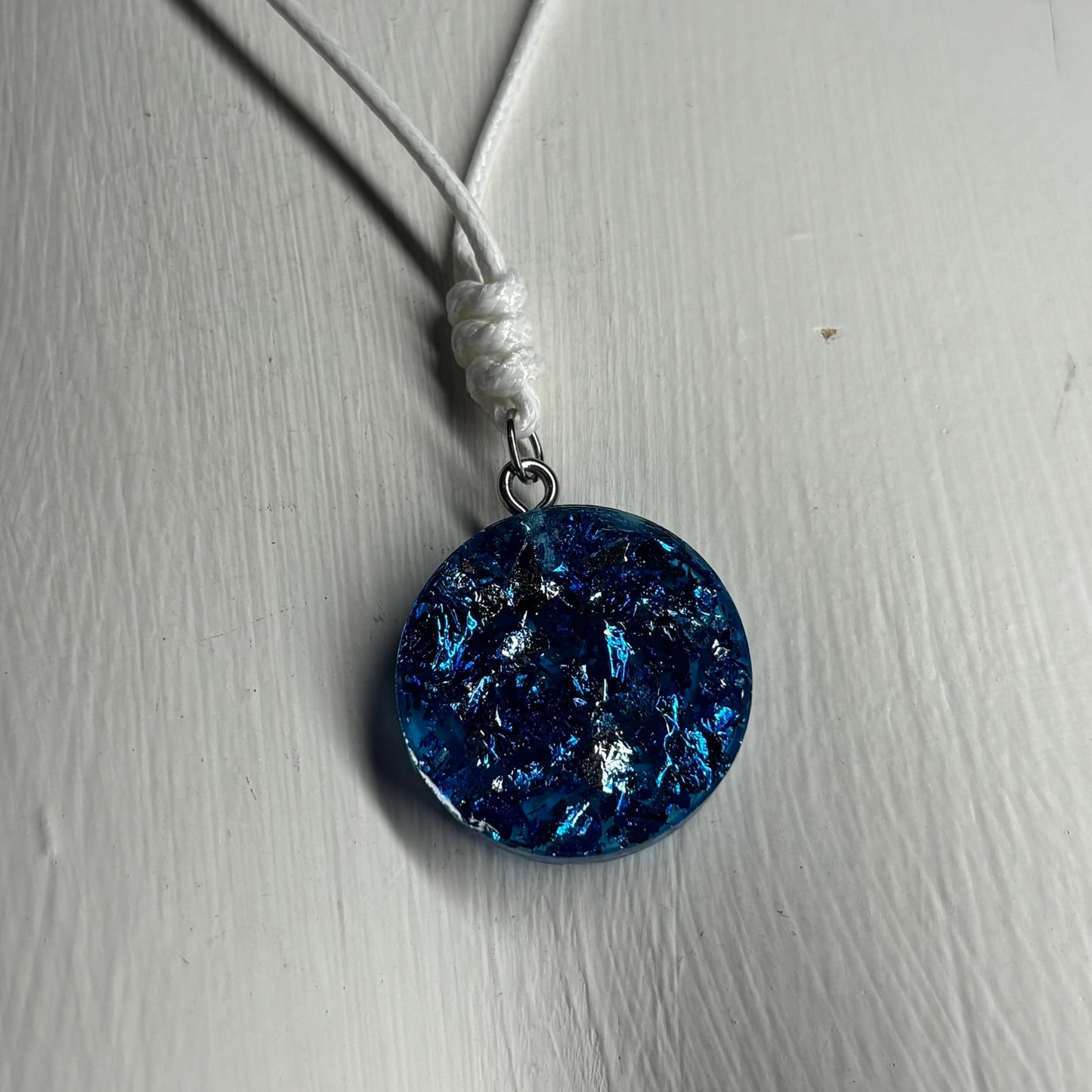 Sparkle Blue King - Handmade Resin Chess Necklace