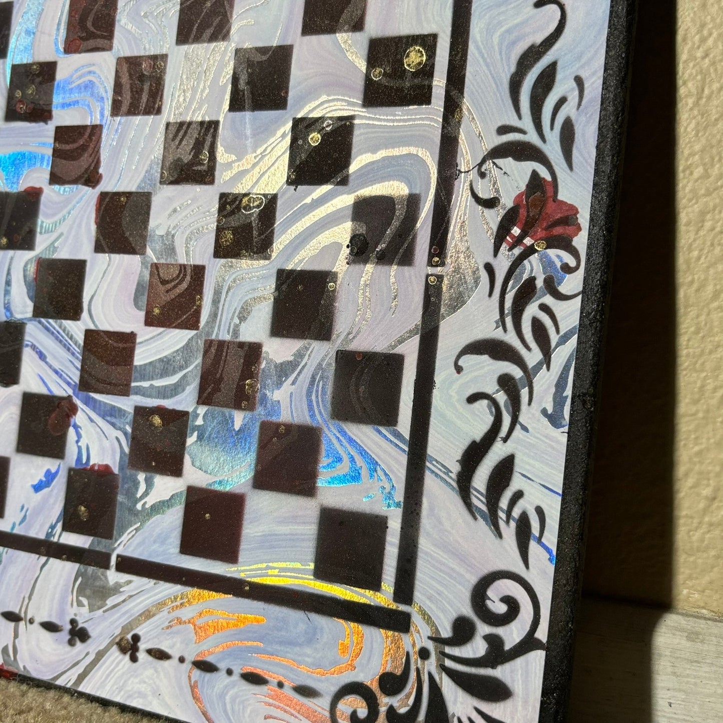 Glimmering Chrome - Scrapbook Chess Board