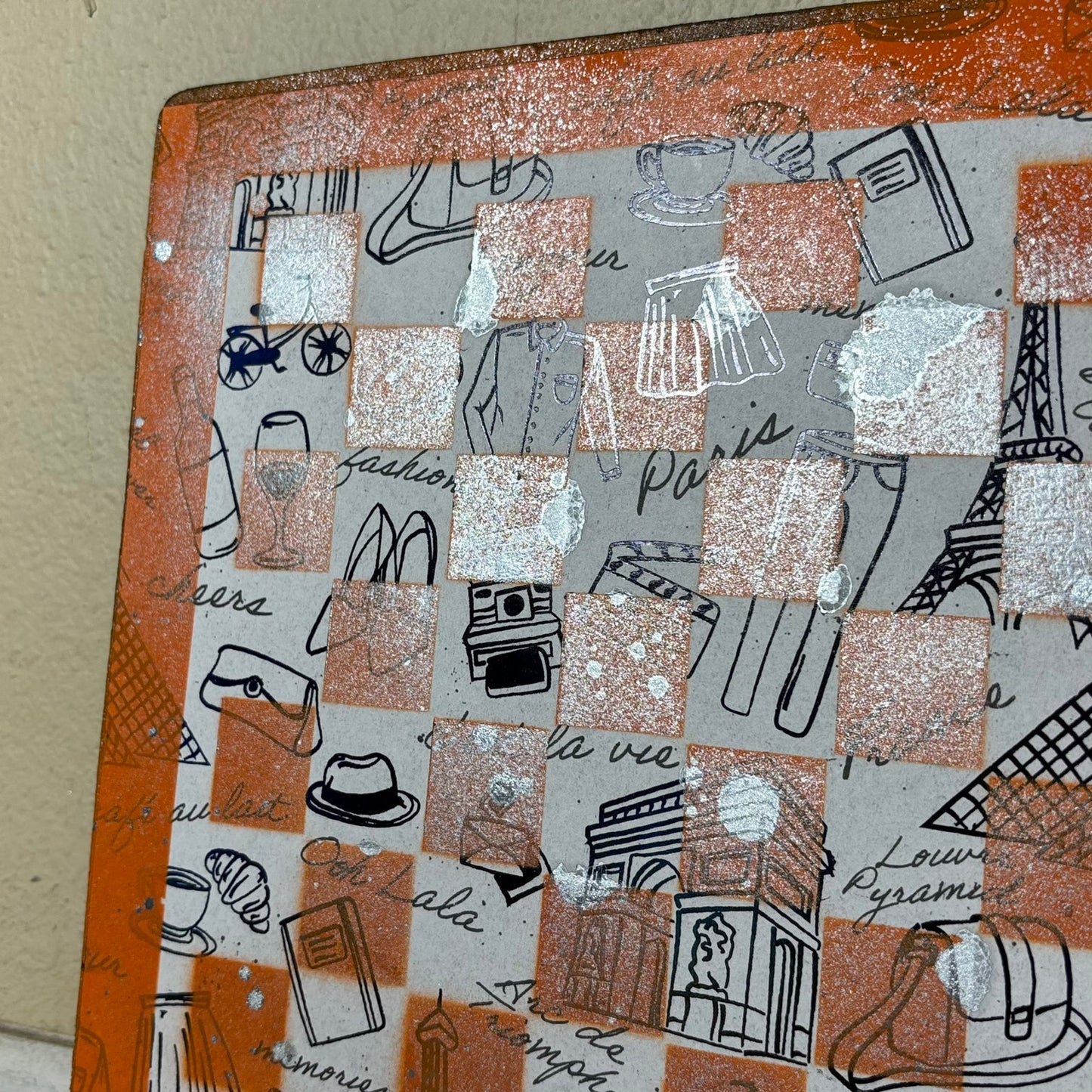 Classic Orange - Scrapbook Chess Board