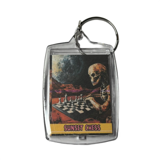 Chess on Mars - Sunset Chess Photo Keychain