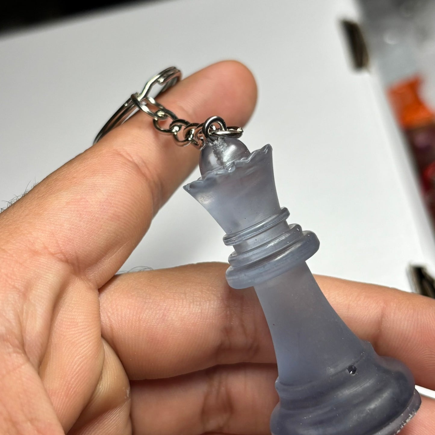 Translucent Blue Queen - Handmade Resin Keychain