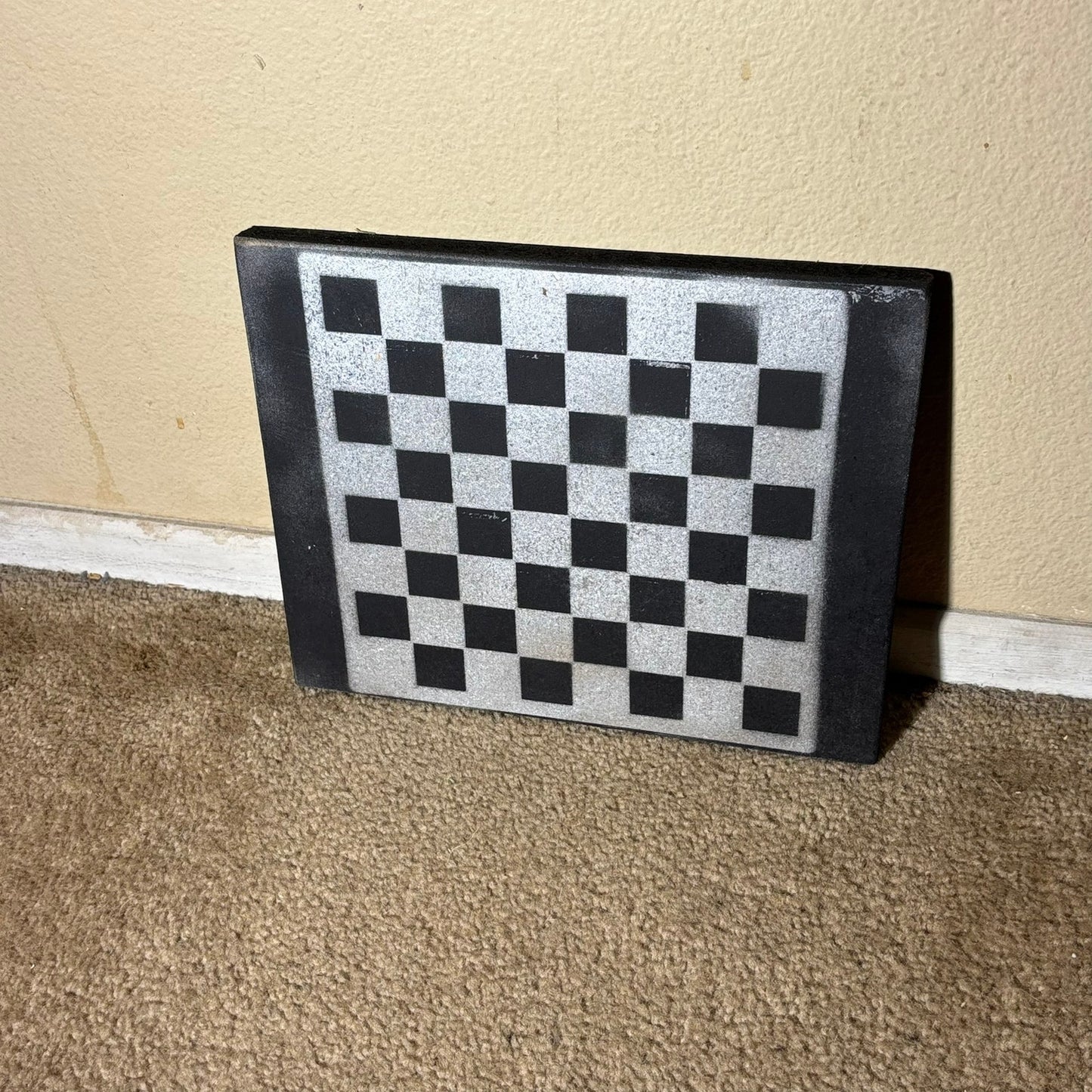 Gray & Black - Painted Chess Board