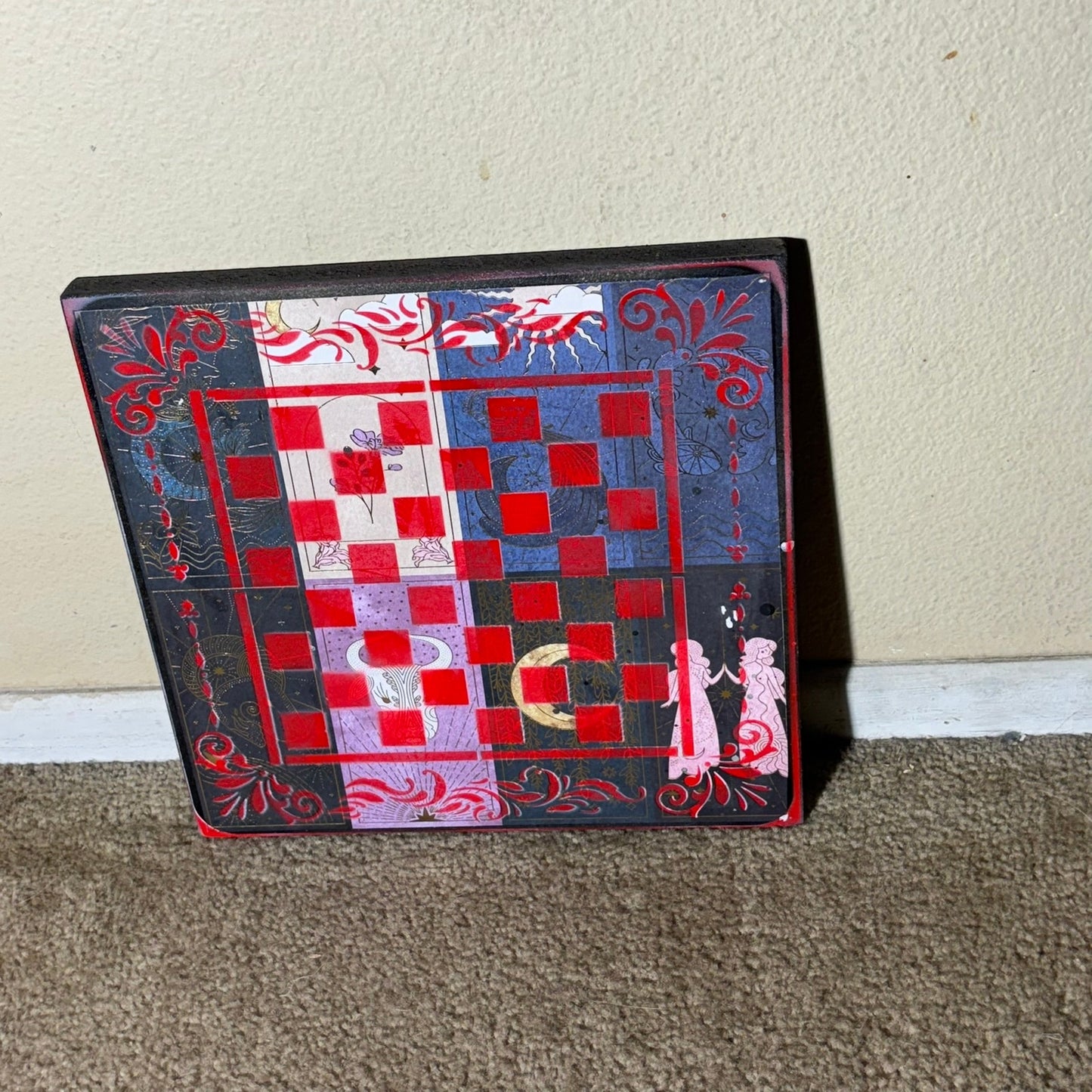 Red Abyss - Scrapbook Chess Board
