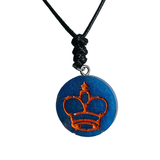Orange Sea King - Handmade Resin Chess Necklace