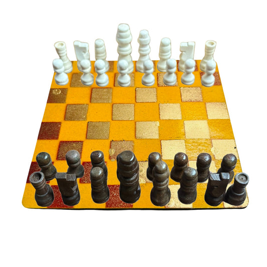 Yellow Golden Red Hue - Mini Chess Set