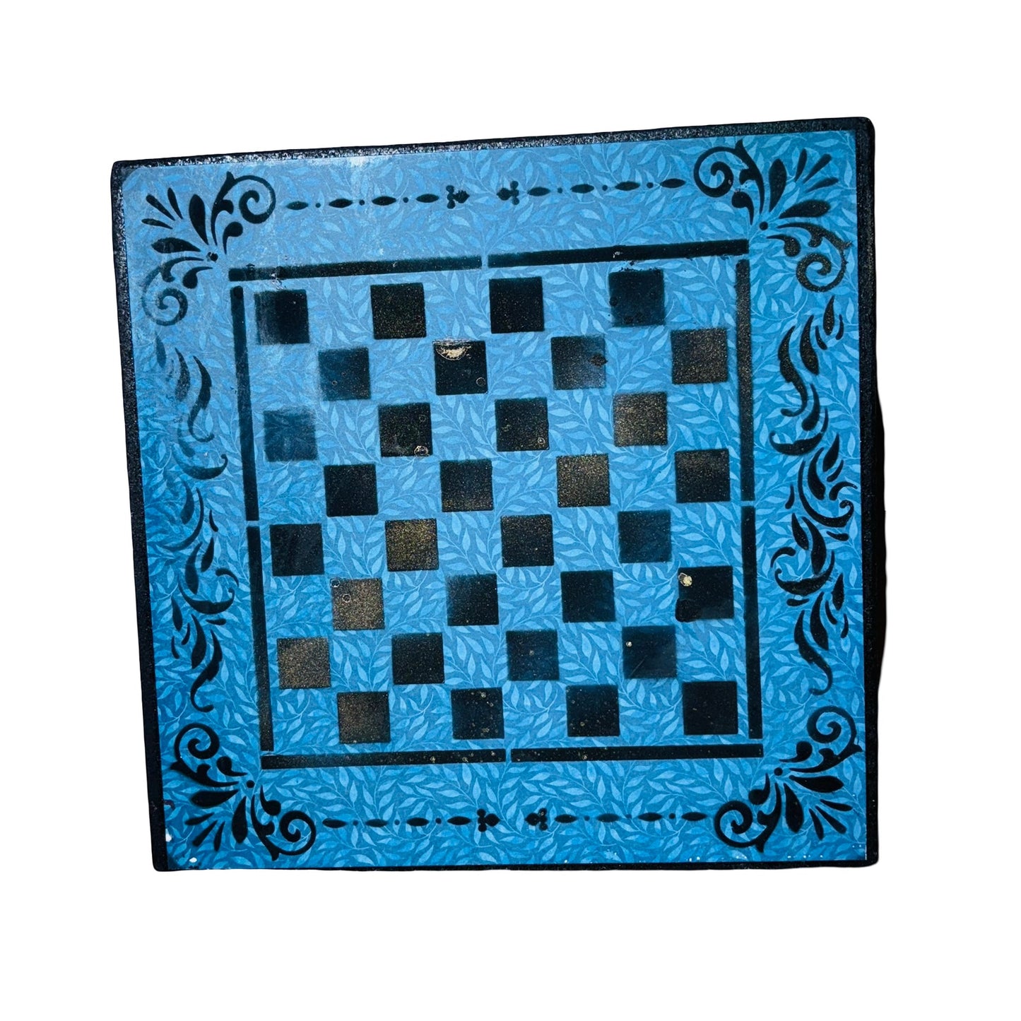Blue & Black - Scrapbook Chess Board