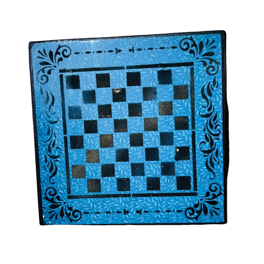 Blue & Black - Scrapbook Chess Board