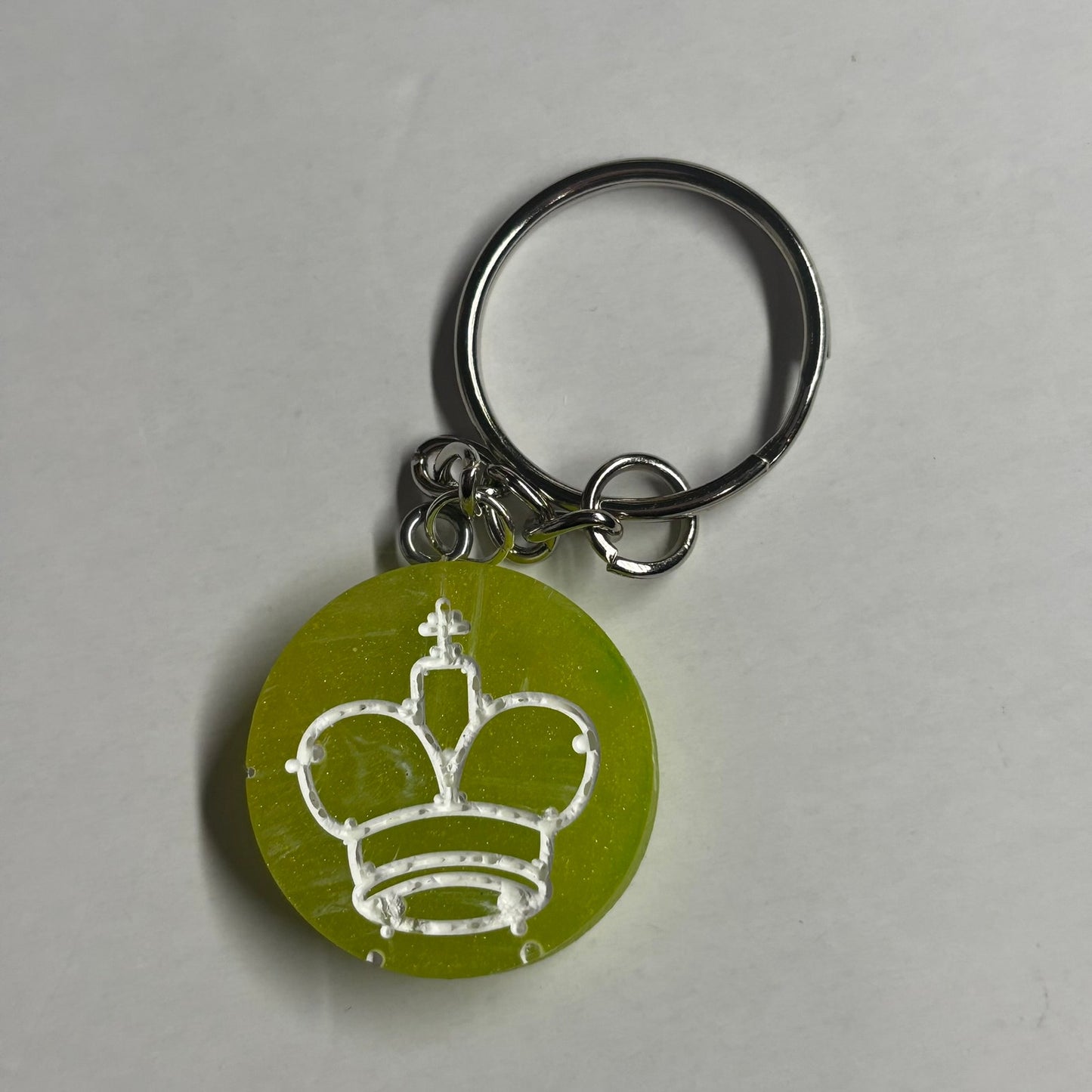 Neon Green King - Handmade Resin Keychain
