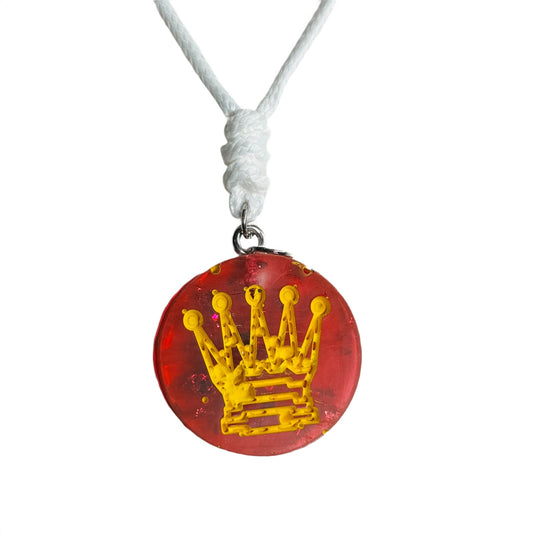 Red Queen - Handmade Resin Chess Necklace