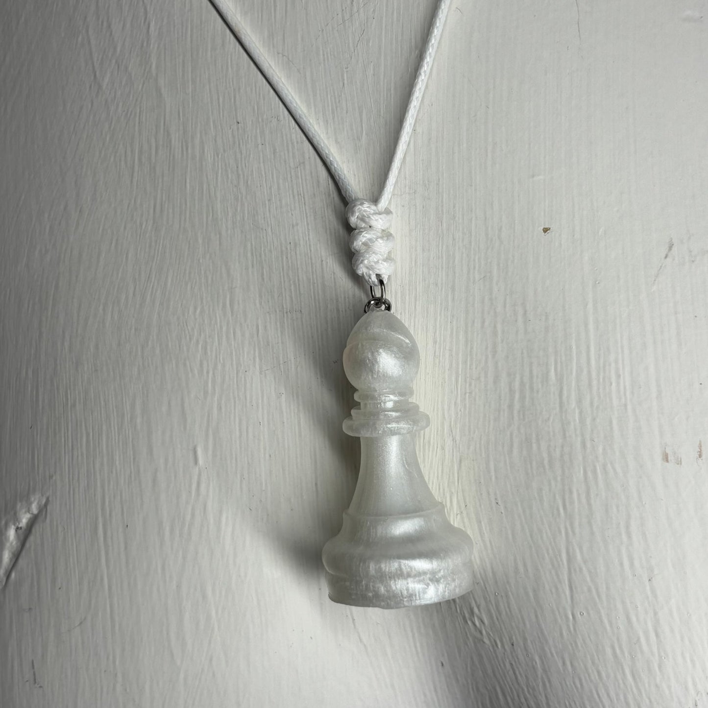 Supreme White - Handmade Resin Chess Necklace