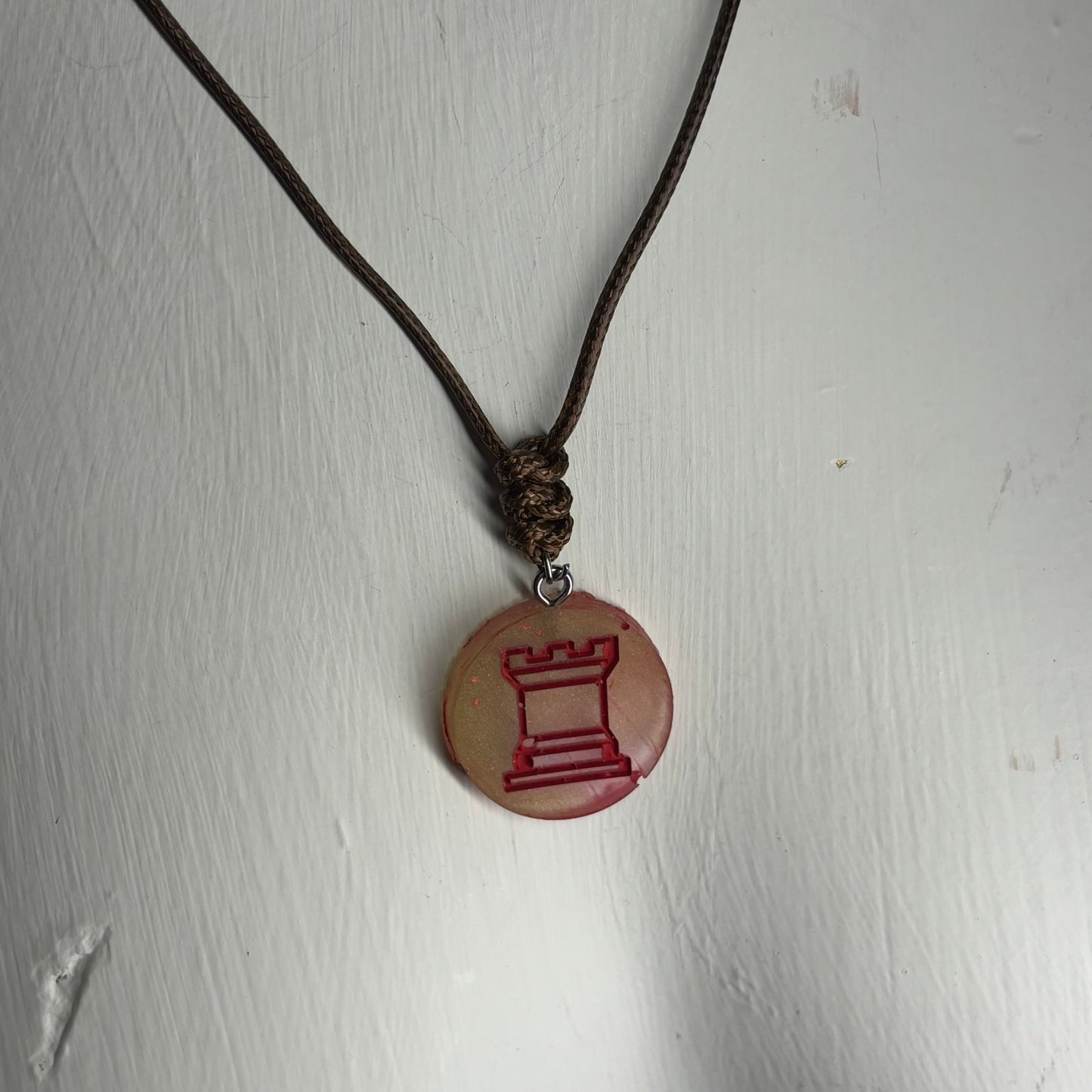 Vintage Rook - Handmade Resin Chess Necklace