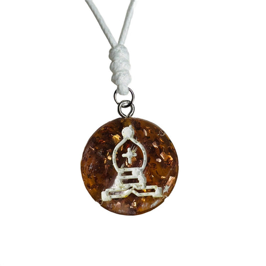 🎁 Amber Colored Bishop - Handmade Resin Chess Necklace (100% off)