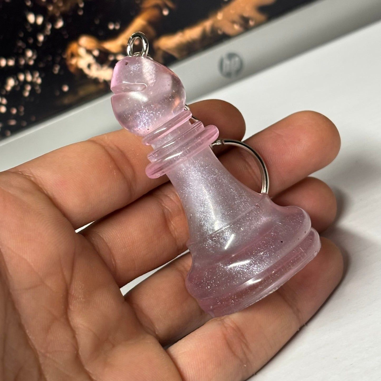 Splendid Pink Bishop - Handmade Resin Keychain - Large Edition