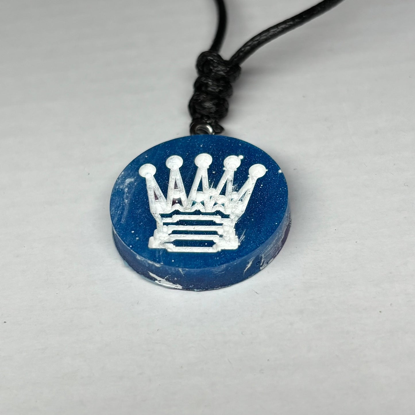 Blue Purple Queen - Handmade Resin Chess Necklace