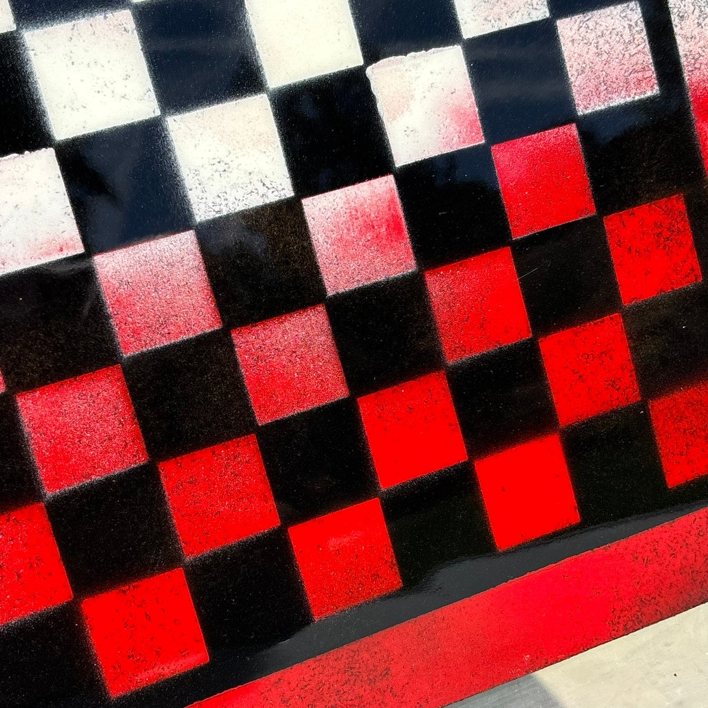 Red White Void - Resin Coated Chess Board