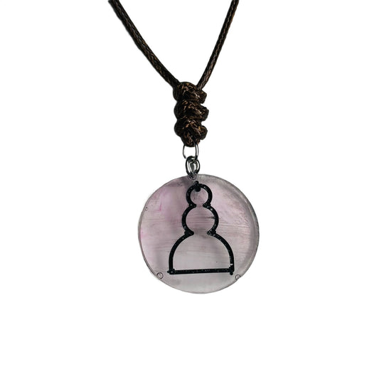Soft Pink - Handmade Resin Chess Necklace