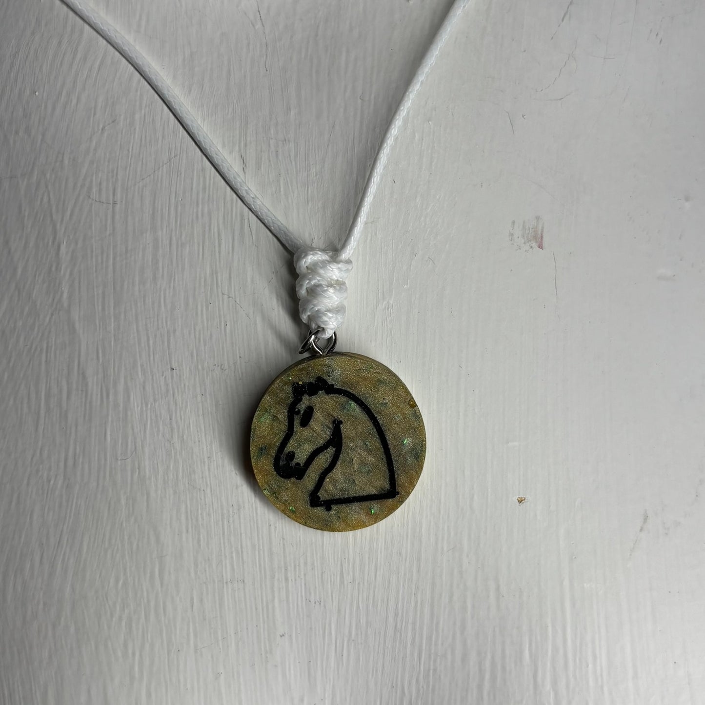 Nature Knight - Handmade Resin Chess Necklace - Flat Edition