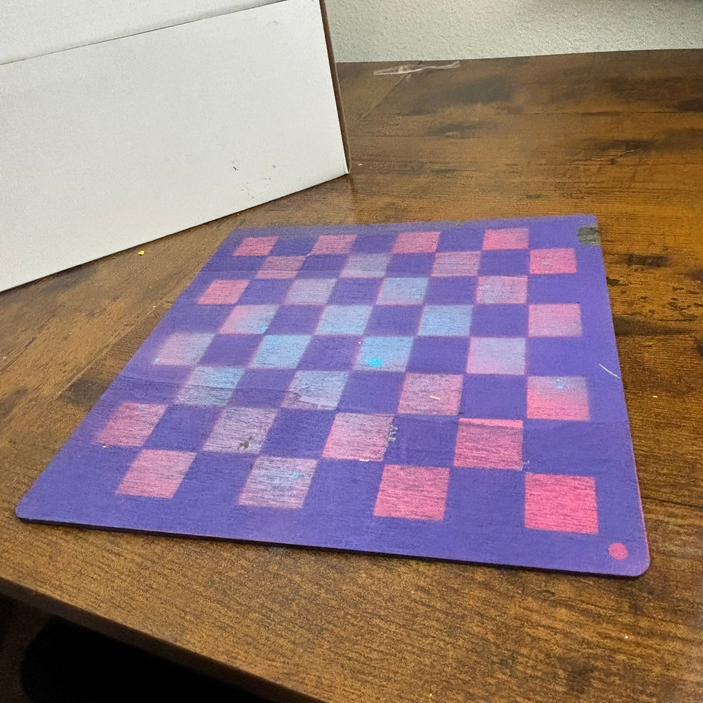 Pink Purple Hue - Painted Thin Wooden Chess Board