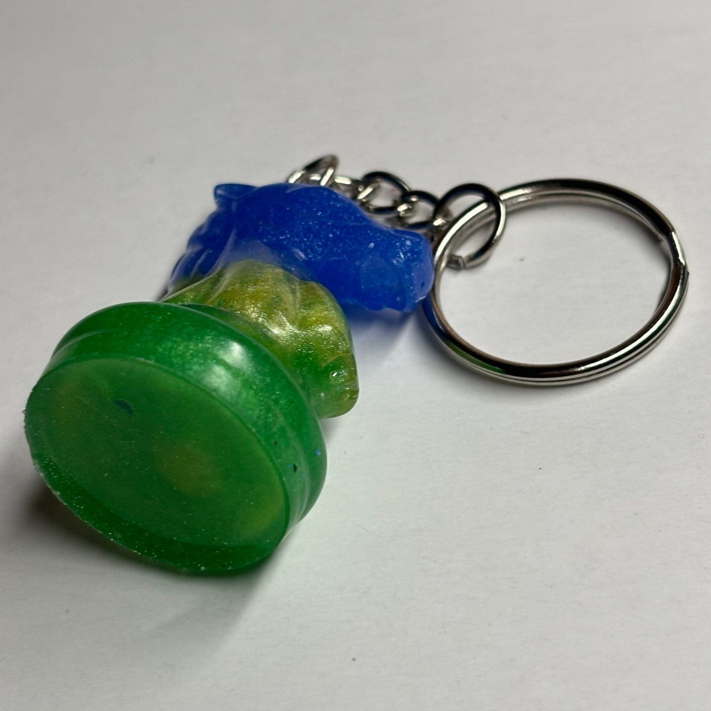 Blue Green Knight - Handmade Resin Keychain