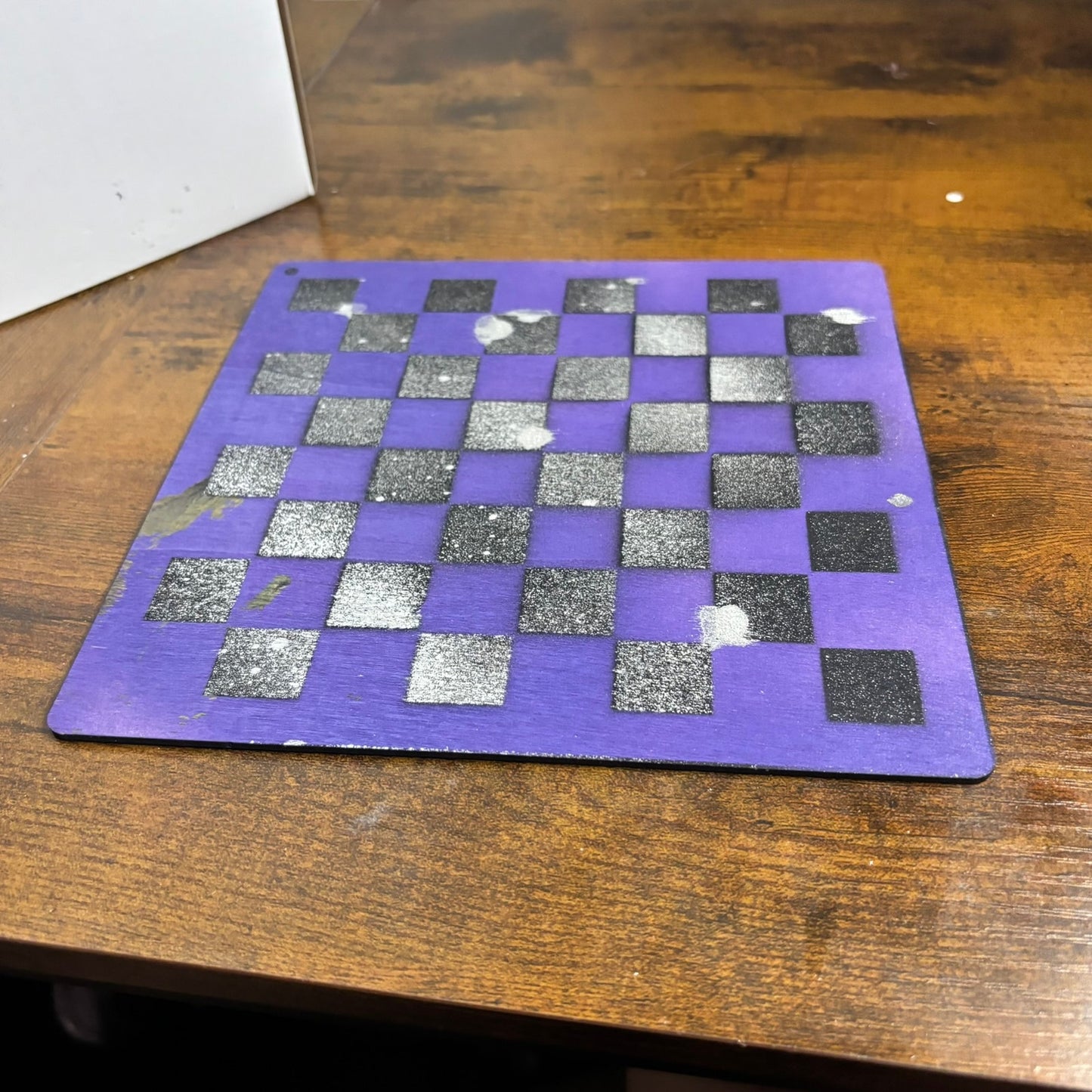 Purple Night - Painted Thin Wooden Chess Board
