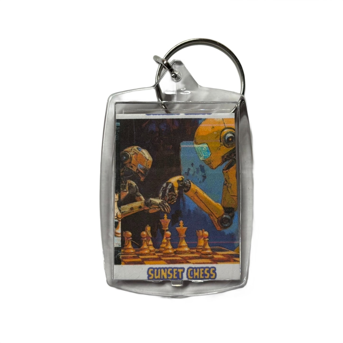 Yellow Robot - Chess  Photo Keychain