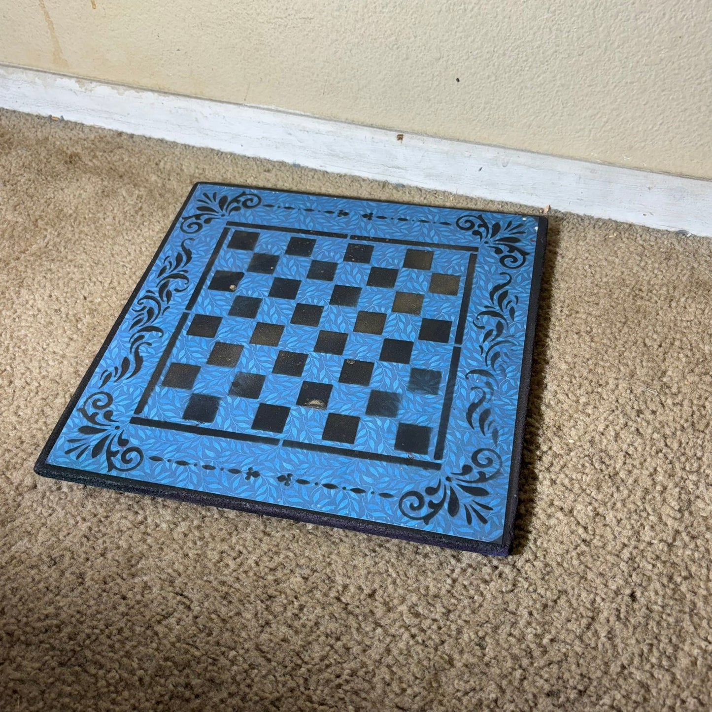 Blue & Black - Scrapbook Chess Board
